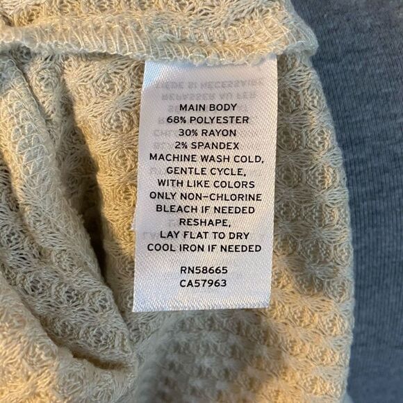 Abound Womens Tan Boulder Notch Neck Waffle Knit Raglan Long Sleeve Top Small - Picture 6 of 7